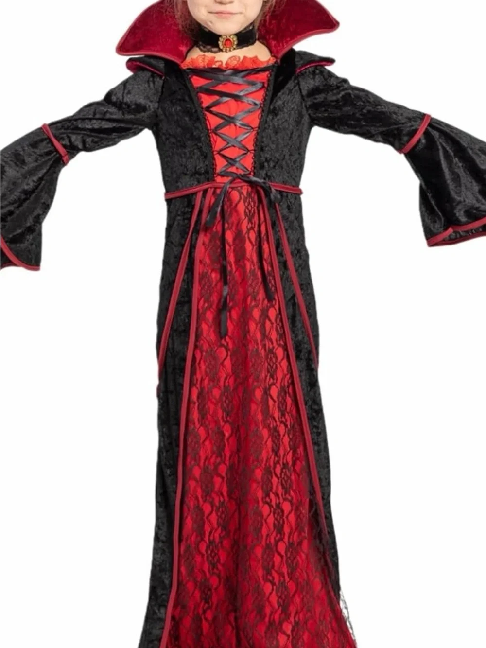 Kids Black and Red Gothic Vampire Costume - Brand